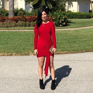 Stylestalker Stretchy Body-Con Red Morello Dress